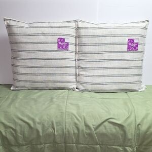 Elegant Striped Pillow Set in Gray